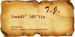 Tuskó Júlia névjegykártya